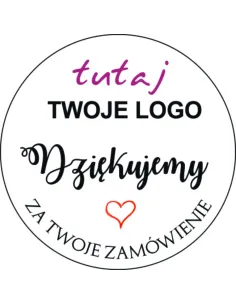 Naklejki z Nadrukiem z logo 100 szt Dziękujemy Zamówienie