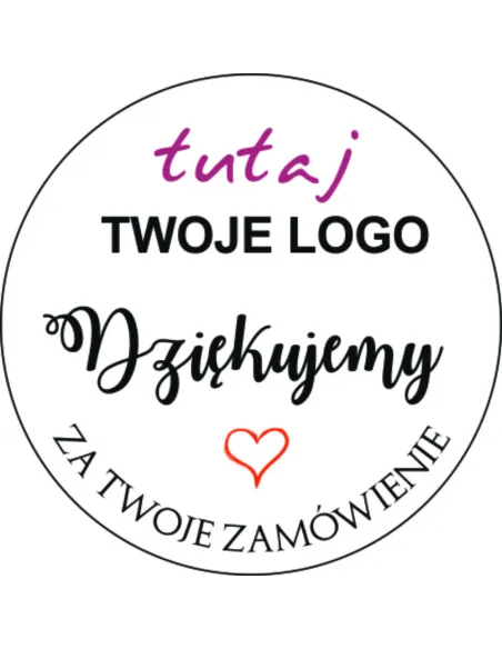Naklejki z Nadrukiem z logo 100 szt Dziękujemy Zamówienie