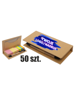 Zestaw karteczki samoprzylepne 50 szt Reklamowe gadżety firmowe z nadrukiem UV