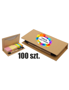 Zestaw karteczki samoprzylepne 100 szt Gadżety firmowe z logo nadrukiem UV