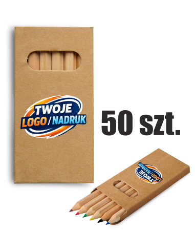 Zestaw kredek 50 szt Reklamowe gadżety firmowe z nadrukiem UV