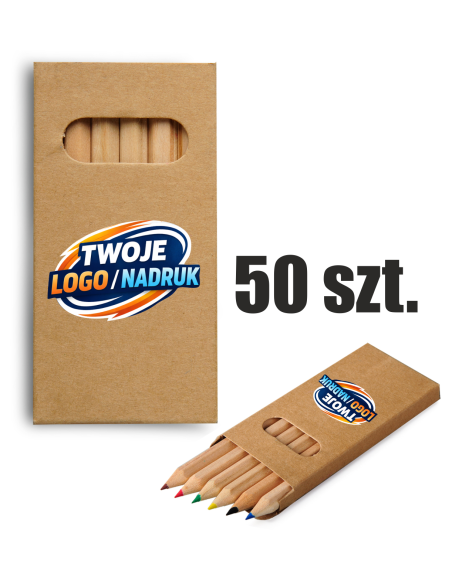 Zestaw kredek 50 szt Reklamowe gadżety firmowe z nadrukiem UV