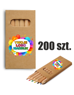 Zestaw kredek 200 szt Reklamowe gadżety z nadrukiem personalizacja