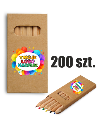 Zestaw kredek 200 szt Reklamowe gadżety z nadrukiem personalizacja