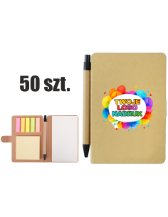 Notatnik zestaw karteczek 50 szt Reklamowe gadżety firmowe z nadrukiem UV