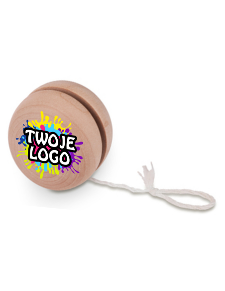 Jojo drewniane 100 szt Gadżety firmowe z logo nadrukiem UV