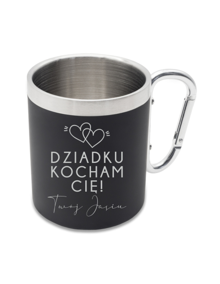 Kubek ze stali Personalizowany Grawerowany Upominek NA DZIEŃ DZIADKA