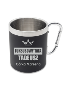 Stalowy Kubek Wyjątkowy Prezent z Indywidualnym Grawerem NA DZIEŃ TATY