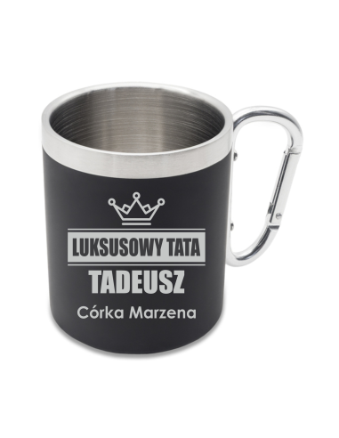 Stalowy Kubek Wyjątkowy Prezent z Indywidualnym Grawerem NA DZIEŃ TATY