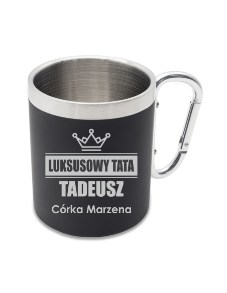Stalowy Kubek Wyjątkowy Prezent z Indywidualnym Grawerem NA DZIEŃ TATY
