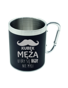 Kubek ze stali Personalizowany Grawerowany Upominek DLA MĘŻA DZIEŃ CHŁOPAKA