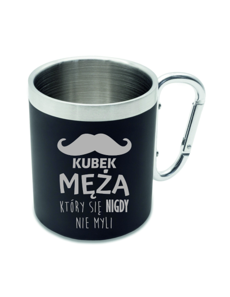 Kubek ze stali Personalizowany Grawerowany Upominek DLA MĘŻA DZIEŃ CHŁOPAKA