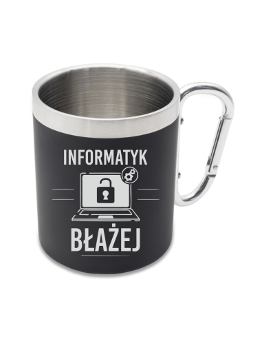 Kubek stalowy 300 ml Elegancki Prezent z Własnym Grawerem DLA INFORMATYKA