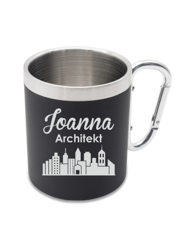 Kubek stalowy Personalizowany Prezent z Grawerem DLA ARCHITEKTA