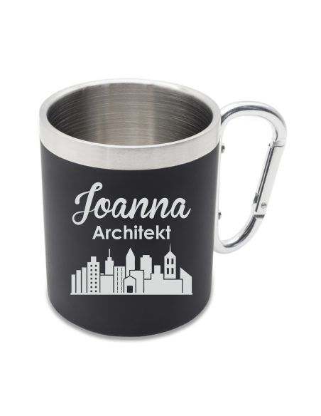 Kubek stalowy Personalizowany Prezent z Grawerem DLA ARCHITEKTA