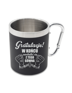Kubek 300 ml Elegancki Prezent z Własnym Grawerem GRATULACJE NOWEJ PRACY