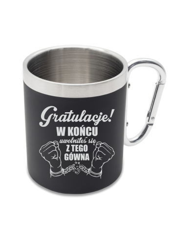 Kubek 300 ml Elegancki Prezent z Własnym Grawerem GRATULACJE NOWEJ PRACY