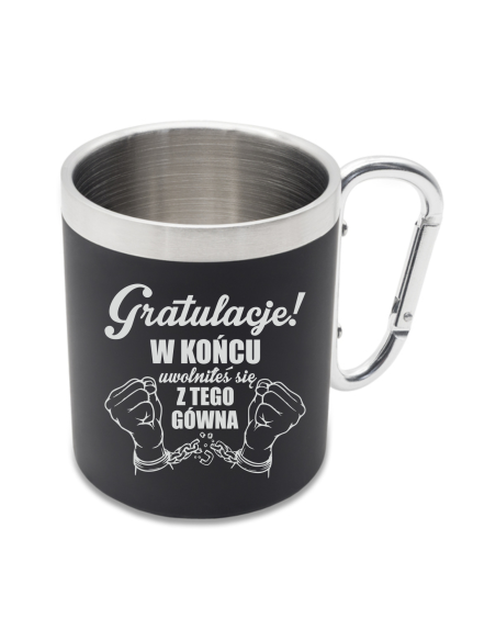 Kubek 300 ml Elegancki Prezent z Własnym Grawerem GRATULACJE NOWEJ PRACY
