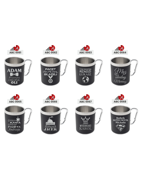 Kubek ze stali Personalizowany Grawerowany Upominek DLA MĘŻA DZIEŃ CHŁOPAKA