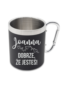 Stalowy Kubek Wyjątkowy Prezent z Indywidualnym Grawerem NA WALENTYNKI