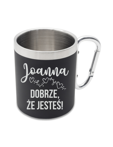 Stalowy Kubek Wyjątkowy Prezent z Indywidualnym Grawerem NA WALENTYNKI