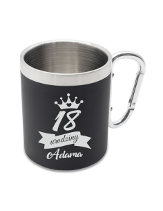 Kubek 300 ml Elegancki Prezent z Własnym Grawerem NA 18 STKE URODZINY
