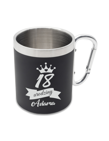Kubek 300 ml Elegancki Prezent z Własnym Grawerem NA 18 STKE URODZINY
