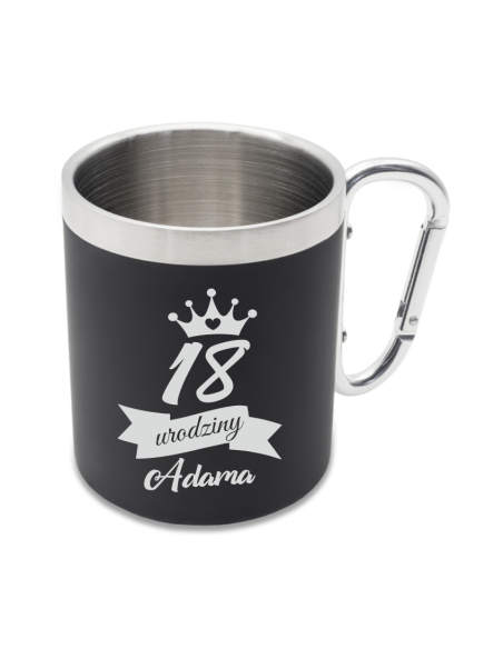 Kubek 300 ml Elegancki Prezent z Własnym Grawerem NA 18 STKE URODZINY