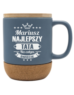 Kubek z przykrywką Wyjątkowy Prezent z Indywidualnym Grawerem NA DZIEŃ TATY