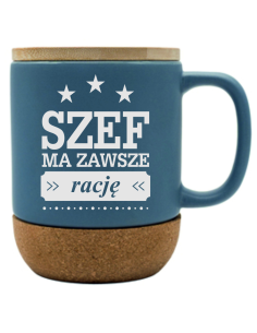 Kubek Bambusowa przykrywka Personalizowany Grawerowany Upominek DLA SZEFA