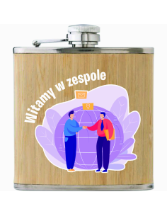 Upominek na ROZPOCZĘCIE Pracy Piersiówka z Dowolną GRAFIKĄ LOGO Upominek