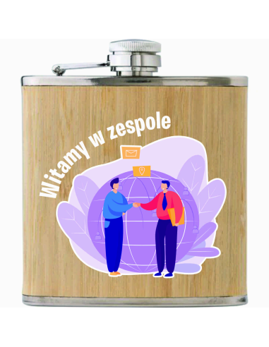 Upominek na ROZPOCZĘCIE Pracy Piersiówka z Dowolną GRAFIKĄ LOGO Upominek