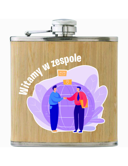 Upominek na ROZPOCZĘCIE Pracy Piersiówka z Dowolną GRAFIKĄ LOGO Upominek