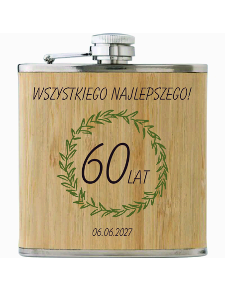 Piersiówka z własnym NADRUKIEM UV Idealna DZIEŃ BABCI Dowolna Grafika LOGO