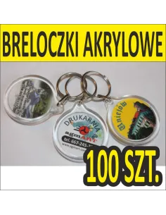 Breloki Akrylowe Okrągłe na 100szt – Zamówienie Dowolną