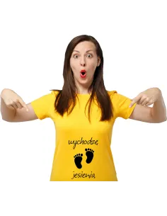 Koszulka z Nadrukiem – Napis Wychodzę Jesienią na Zamówienie