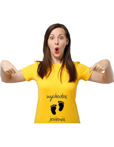 Koszulka z Nadrukiem – Napis Wychodzę Jesienią na Zamówienie
