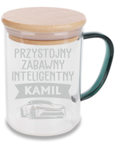 Kubek z przykrywką Personalizowany Grawerowany Upominek NA DZIEŃ CHŁOPAKA