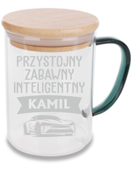 Kubek z przykrywką Personalizowany Grawerowany Upominek NA DZIEŃ CHŁOPAKA