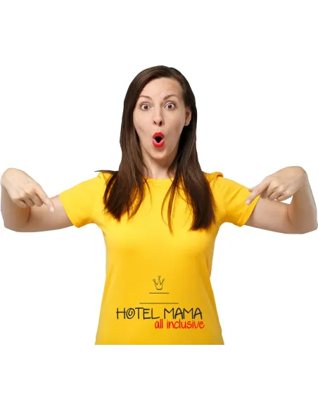 Koszulka z Nadrukiem – Napis Korona Hotel Mama na Zamówienie