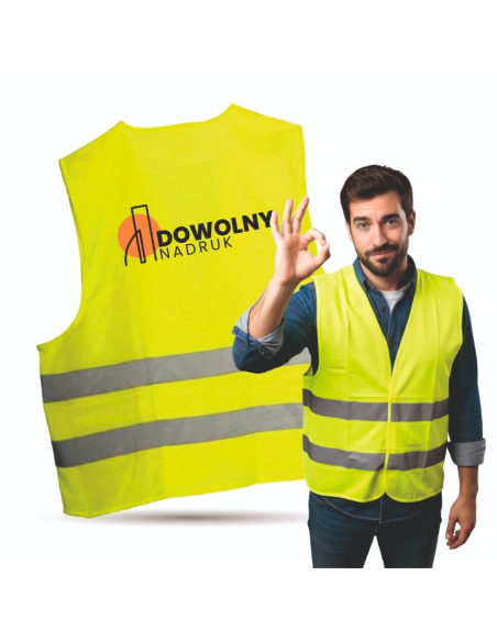 KAMIZELKA Drogowa Odblaskowa DOBRA widoczność DOWOLNY NADRUK rozmiar XXL