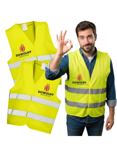 Odblask KAMIZELKA DROGOWA Odblaskowa dwa NADRUKI GRAFIKA Projekt rozm. XL