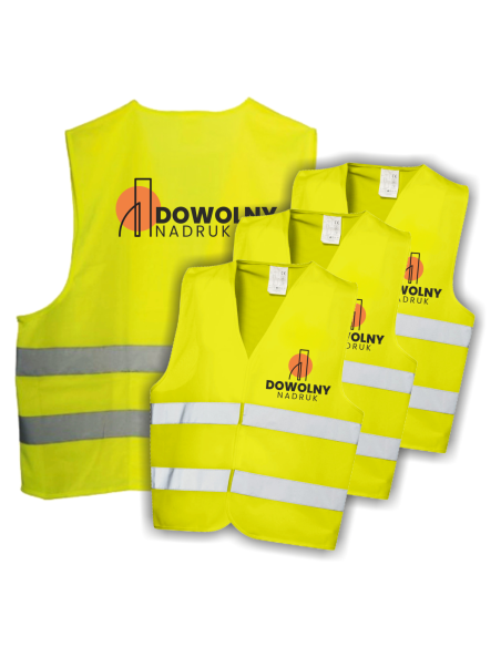 Kamizelka UNISEX odblaskowa Z NADRUKIEM GRAFIKĄ Logo FIRMY KOLORY rozm. 3XL