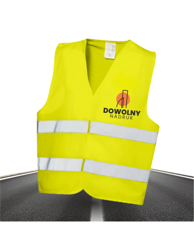 Kamizelka DROGOWA z NAPISEM GRAFIKĄ LOGO Dowolny NADRUK Widoczność rozm. M
