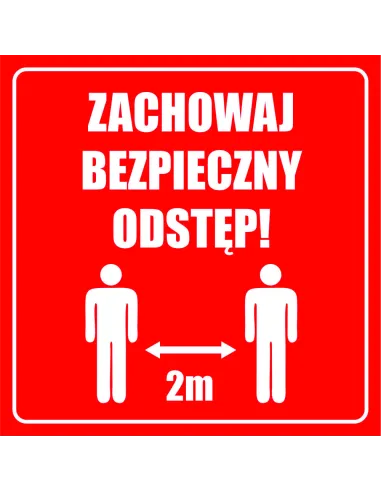 Naklejki z Nadrukiem Zachowaj Bezpieczny Odstęp Reklamowy