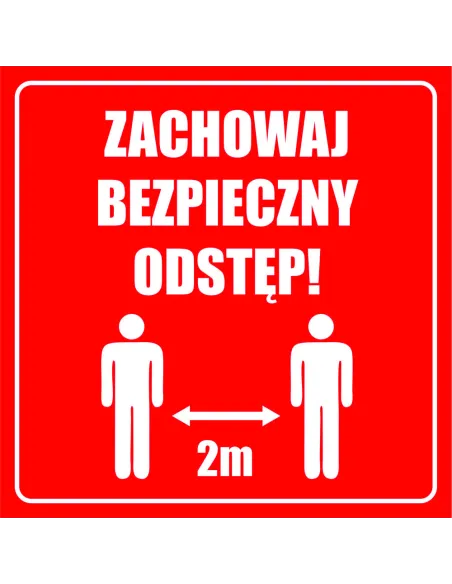 Naklejki z Nadrukiem Zachowaj Bezpieczny Odstęp Reklamowy