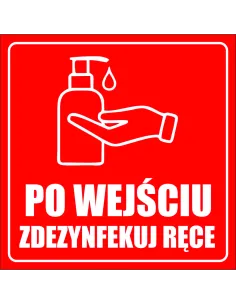 Naklejki po Wejściu Zdezynfekuj Ręce z Nadrukiem Reklamowy