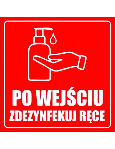 Naklejki po Wejściu Zdezynfekuj Ręce z Nadrukiem Reklamowy