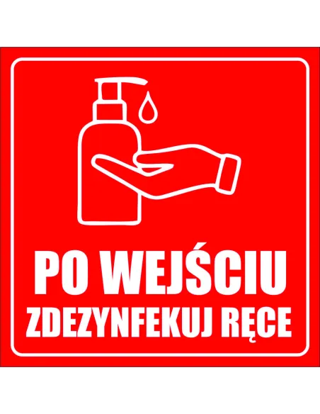 Naklejki po Wejściu Zdezynfekuj Ręce z Nadrukiem Reklamowy