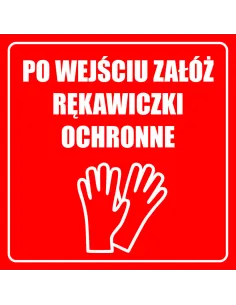 Naklejki z Nadrukiem Wejściu Załóż Rękawiczki Ochronne